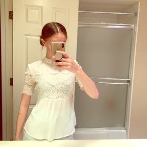 Hella Cute Lil White Lace Blouse!